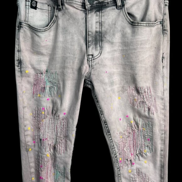 Switch Remarkable Slim Taper Fit Distressed Jeans | Men's Size 32x32 Streetwear - Picture 5 of 9